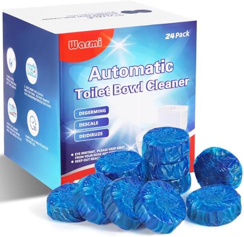 Warmi 24 Pack Household Automatic Toilet Bowl Cleaner Tablets, Bathroom Toilet Tank Cleaner Deodorizers (Blue)