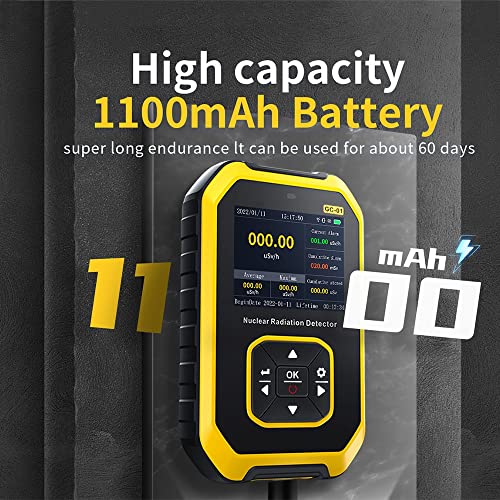 Jadeshay GC01 Geigerzähler, Geigerzähler Radioaktivität Strahlungsmessgerät Tragbarer Radioaktivität Messgerät mit LCD-Display für Zuhause, Büro, Outdoor