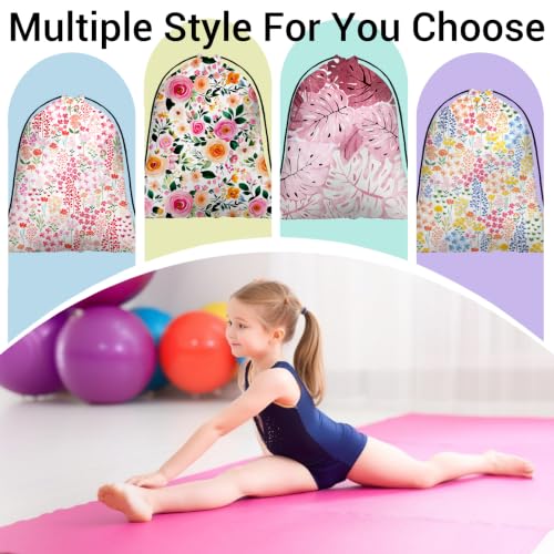 Image of Drawstring Storage Bag Rose Flower Gym Bag for Storage Shoes Fitness Cycling