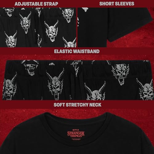 Stranger Things Pajama Set for Men, Teens Hellfire Club T Shirt Cotton Pajama Pants Loungewear PJs Sleepwear Gifts for Men3