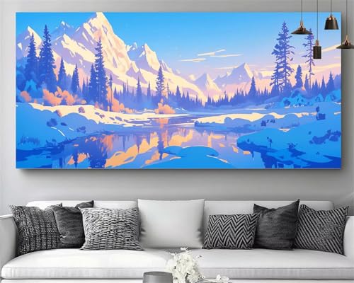 Diamond Painting Montagne pour Décoration Salon | Kit Broderie Diamant XXL Adulte M818