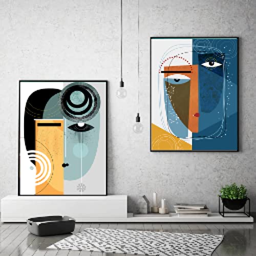Carteles estéticos de caras geométricas abstractas para decorar paredes vacías 3