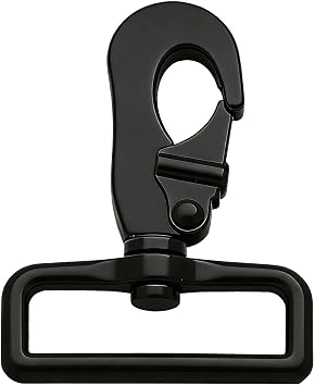Wuuycoky Black 2" Swivel D-Ring Eyelet Large Buckle Lobster Clasps Swivel Snap Hooks Pack of 2