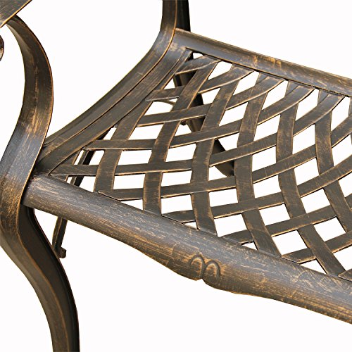 Oakland Living Modern Mesh Cast Aluminum Bronze Patio Outdoor Dining Chair #TOP5