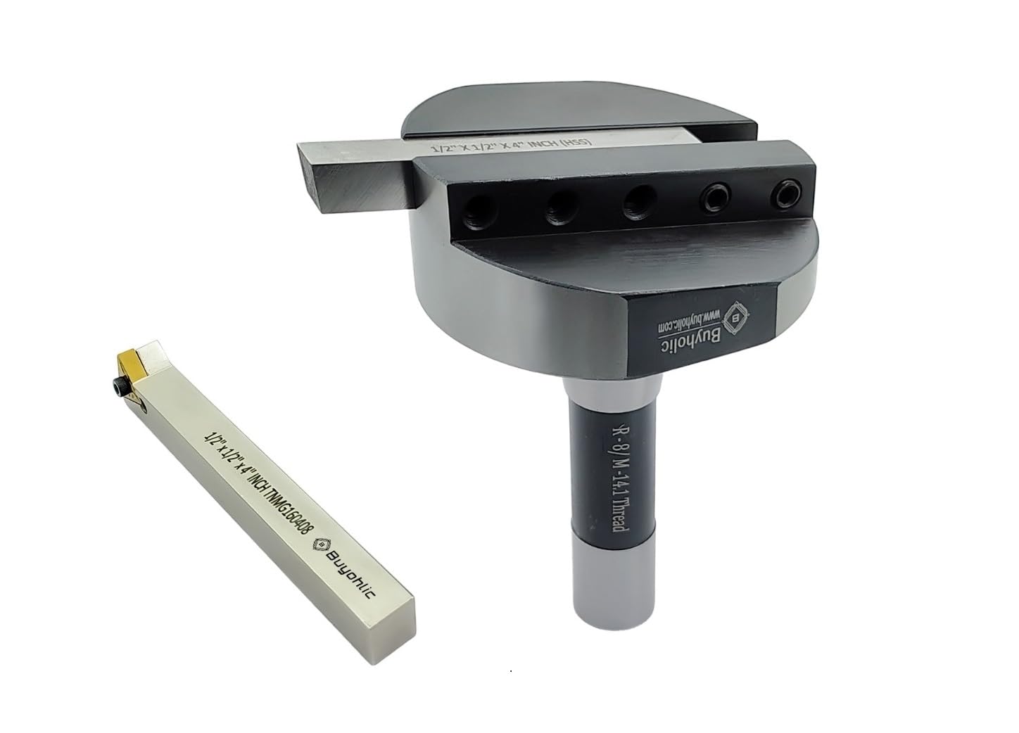 Buyohlic Large Head Size 4" Inch/ 100 mm Diameter Fly Cutter ((R8 Shank (7/16" UNF Drawbar) W/HSS +Indexable Bit))