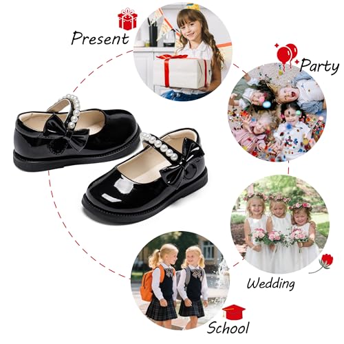 Image of PHIRAMIN Toddler Girl Mary Jane Dress Shoes-Little Girl School Uniform Shoes for Wedding Party