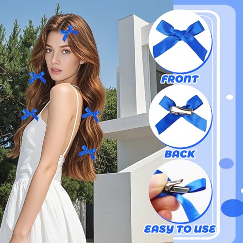 Pinzas mini azul para el cabello paquete 20 piezas miniatura 3