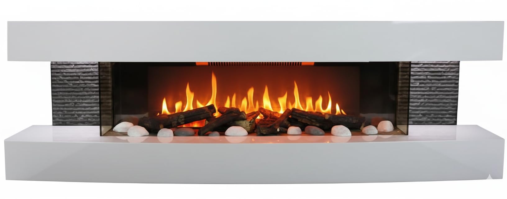 Elektrische sfeerhaard wandhaard zwart 1800 w met thermostaat