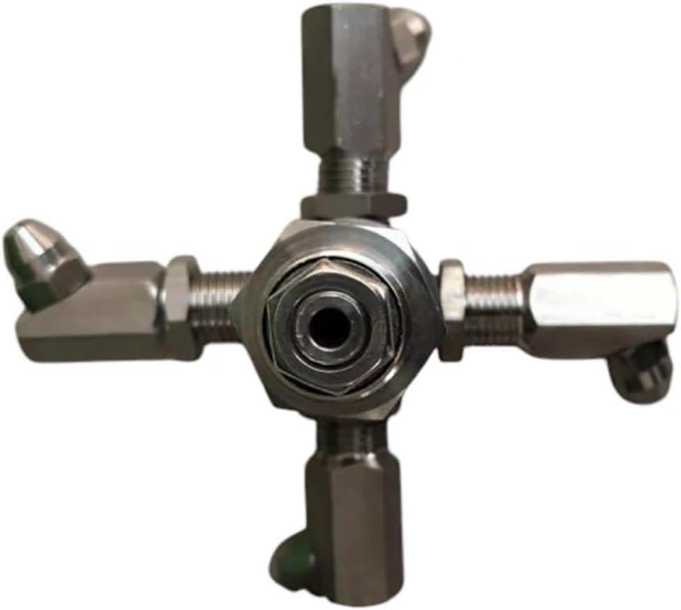 SS304 Automatic Rotating Car Washer Nozzle 360 Degree Cleaning Nozzle High Pressure Washing Machine Industrial Dust Spray Nozzlea(1of 2 Three-head Fan)