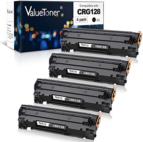 Valuetoner Compatible Toner Cartridge Replacement for Canon 128 CRG-128 3500B001AA ImageCLASS D530 D550 MF4570dw MF4770n MF4880dw MF4890dw MF4450 MF4420n FaxPhone L190 L100 Printer (Black, 4 Pack)