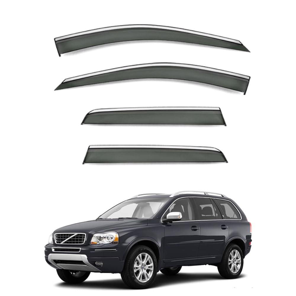 QOEMRHELT 4pc Set In-Channel Wind Deflectors, for XC90 2002-2014 Window Visors Rain Guards Vent Visors Rain & Sun Protection,Car Accessories