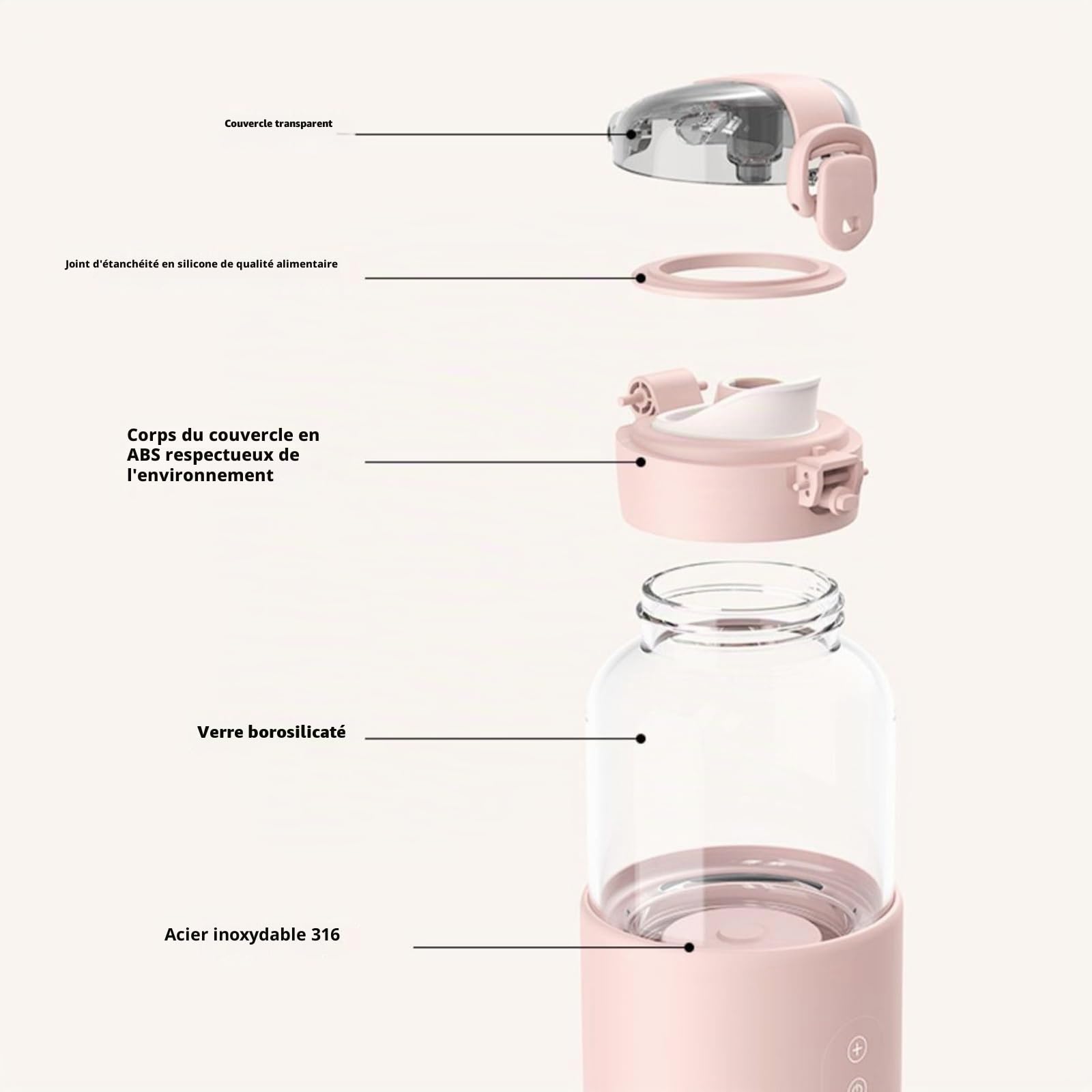 Générique Chauffe-Eau portatif,Chauffe-Eau Portable pour Formule bébé Capacité de 300 ML,Chauffe biberon Nomade sans Fil,Facile à Transporter et adapté aux Voyages