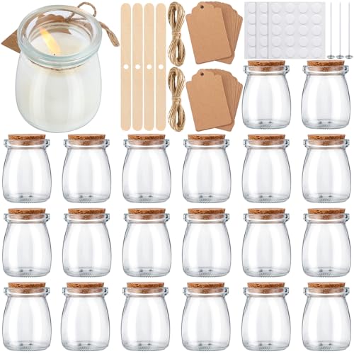 Teenyyou 20 Pack Glass Candle Jars for Making Candles Bulk