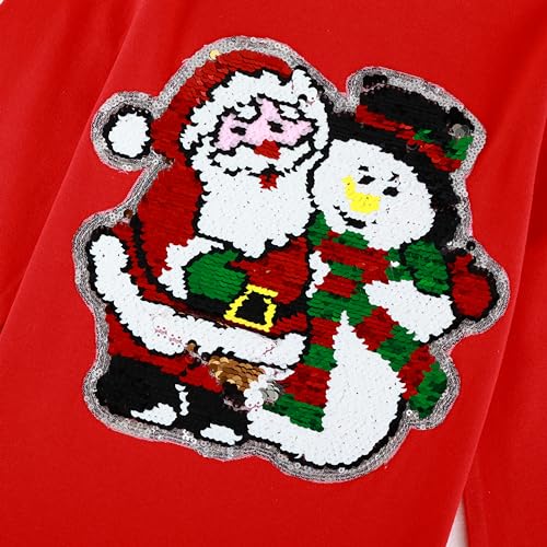 Image of Christmas Shirts for Girls and Boys Flip Sequin Santa Christmas Tree Kids T-Shirt Clothing