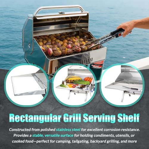 Estante rectangular para parrilla con tabla extraíble miniatura 5