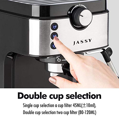 Espresso Machines Cappuccino Machines 20 Bar with Powerful Milk Frother Wand for Home Barista Brewing,Double Cups Choices & Thermo Block Heating System,1700W(Black)