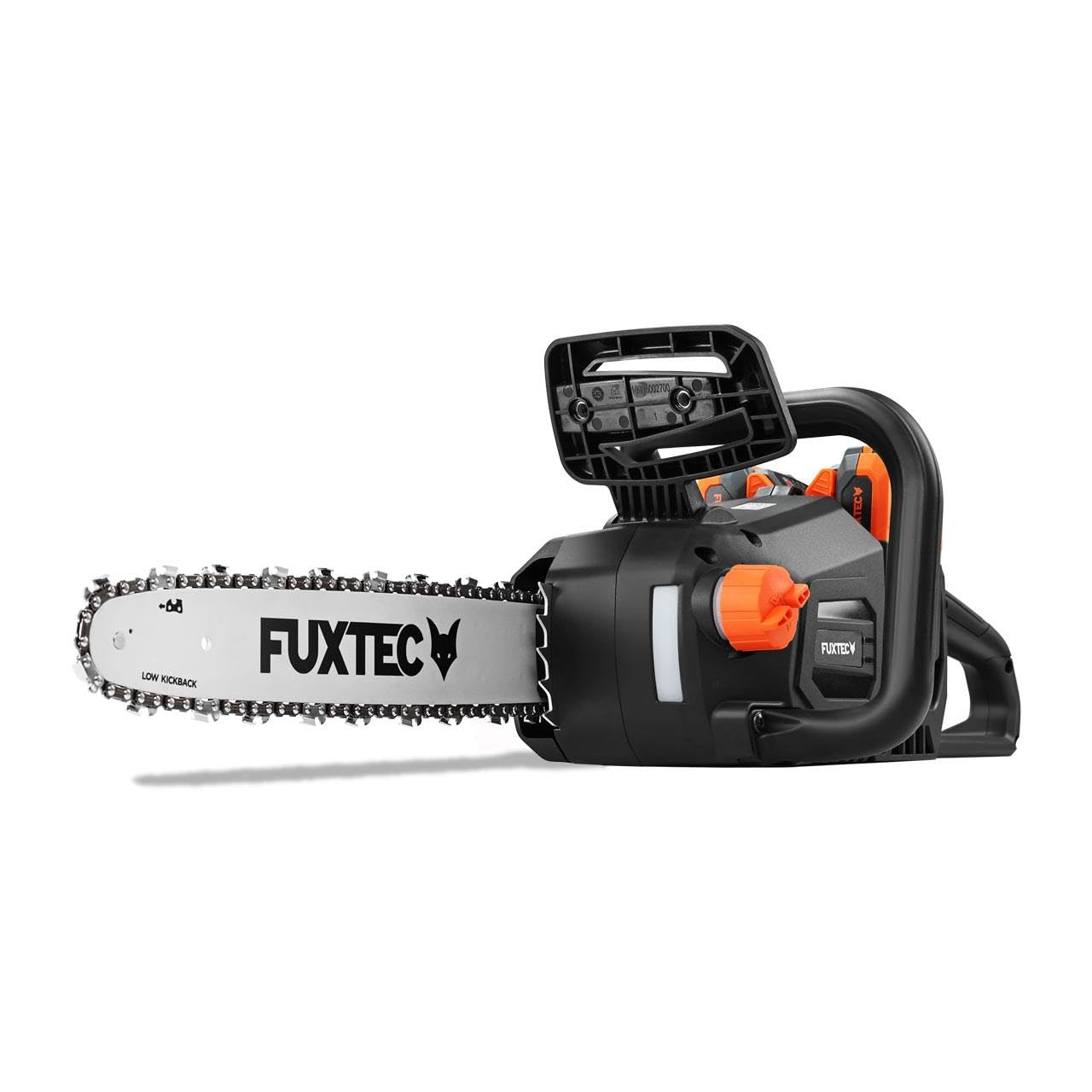 FUXTEC Motosierra a Batería 2x20V FX-E2KS SET – Espada de 35 cm, 4,2 kg, Velocidad de Cadena 15 m/s, Incluye 2 Baterías 2Ah y Cargador Dual