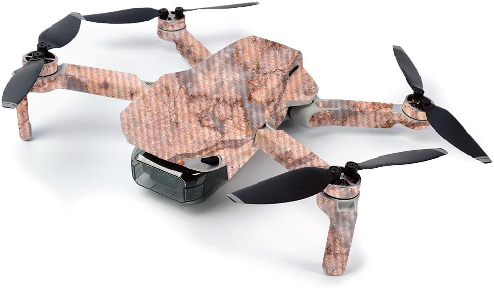 MightySkins Carbon Fiber Skin For DJI Mavic Mini Portable Drone Quadcopter Carbon Fiber Skin - Blush Marble | Protective, Durable Textured Carbon Fiber Finish | Easy To Apply, Remove | Made in the USA