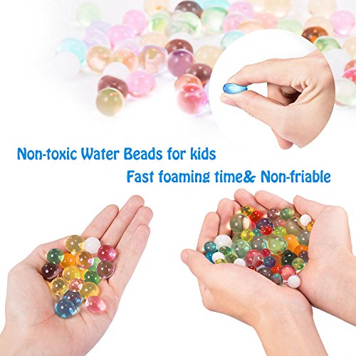Water Beads (50000 Pcs) Rainbow Mix Jelly Water Gel Beads Growing Balls For Kid Tactile Sensory Toys, Home Decoration, Plants Vase Filler. #TOP1