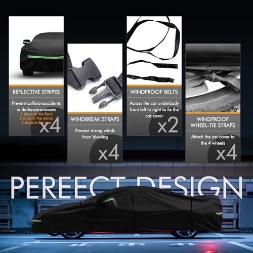 Image of for Corvette 2020-2023 C8 Car Cover 210D Outdoor Waterproof UV Protection, with Cotton Layer, Zipper Door, Reflective Strip, Storage Bag, for Chevy C8