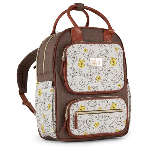 Image of Disney Unisex Baby Travel Diaper Backpack| 16-Inches Height Multi-Functional Bag, Winnie The Pooh Double Handle 2, Extra Large
