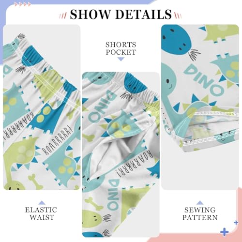 Dino Roar Boys Long Pants Soft Trousers Elastic Waist Kids Lounge Bottoms with Pockets S-XL4