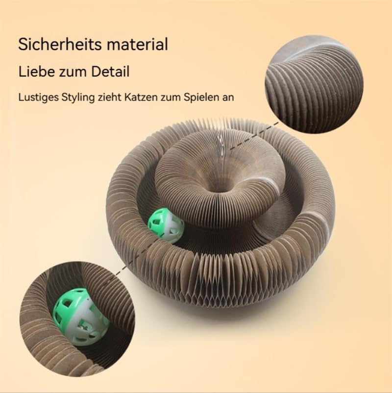 Katzenwirbel Katzenliebling, Katzenwirbel für Große Katzen, Foldable Convenient Cat Scratcher, Katzenspielzeug Intelligenz Intelligenzspielzeug, Magische Orgel Katzenkratzbrett (2 Stück)