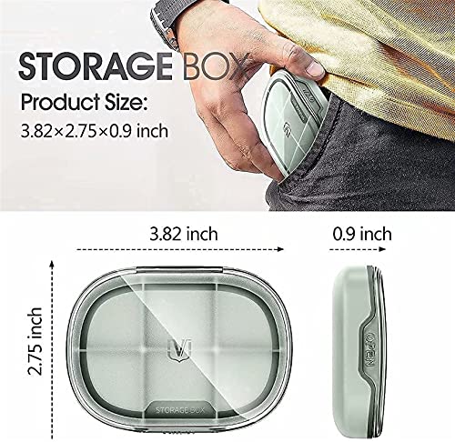 Boîte de médecine portable RJJ verte avec 6 compartiments de rangement - 5