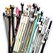 DzdzCrafts 12-Packs Cats Rollerball Gel Pens Black Ink Pens 0.35mm 0.38mm 0.5mm Bulk for Kids Students