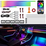 Acrylic Interior Car Ambient Lighting, Interior RGB LED Strip Kit with Music Sync...