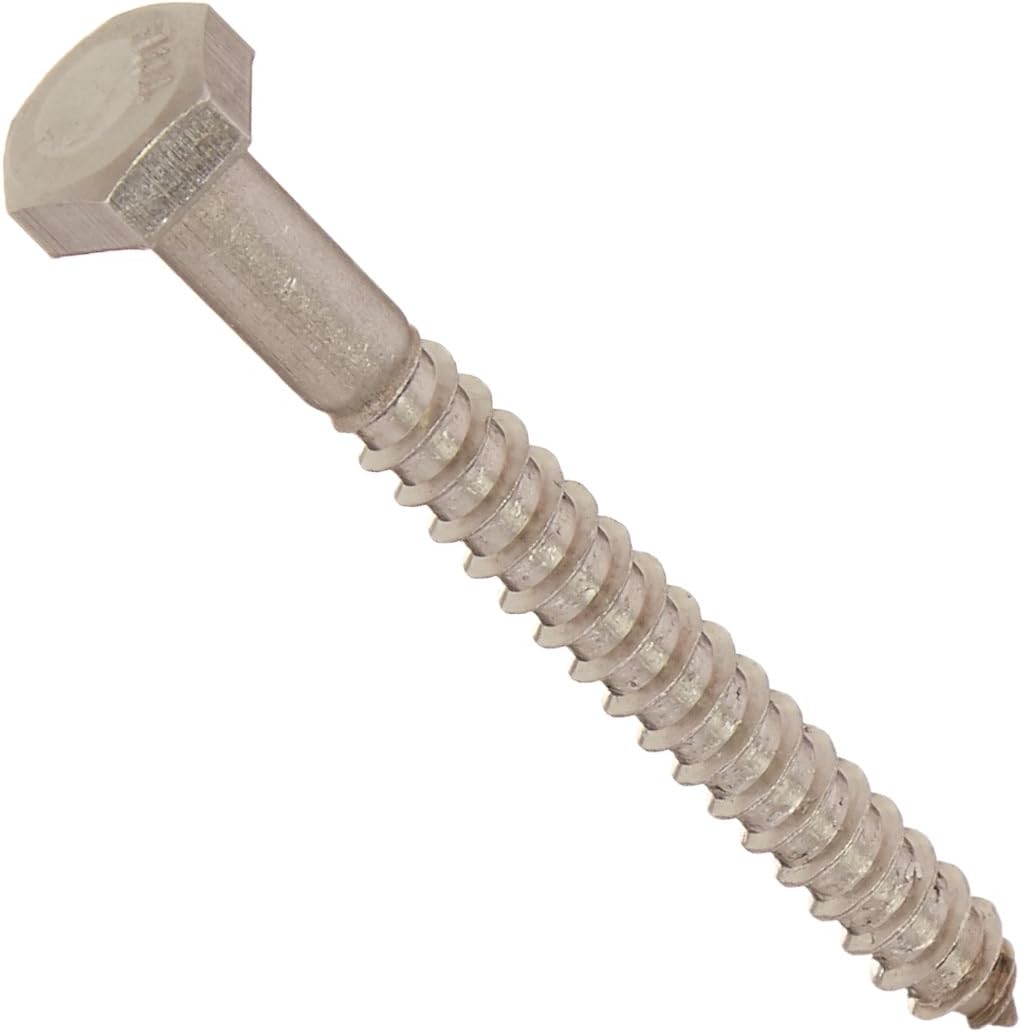 The Hillman Group 832010 1/4 x 2-1/2-Inch Stainless Steel Hex Lag Screw, 25-Pack