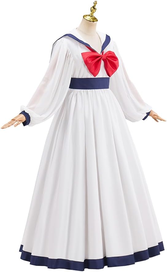 Women's Preppy Style Sailor Collar Costume Vintage Lolita JK Uniform Long Sleeves Casual White Retro Dresses - Image 3