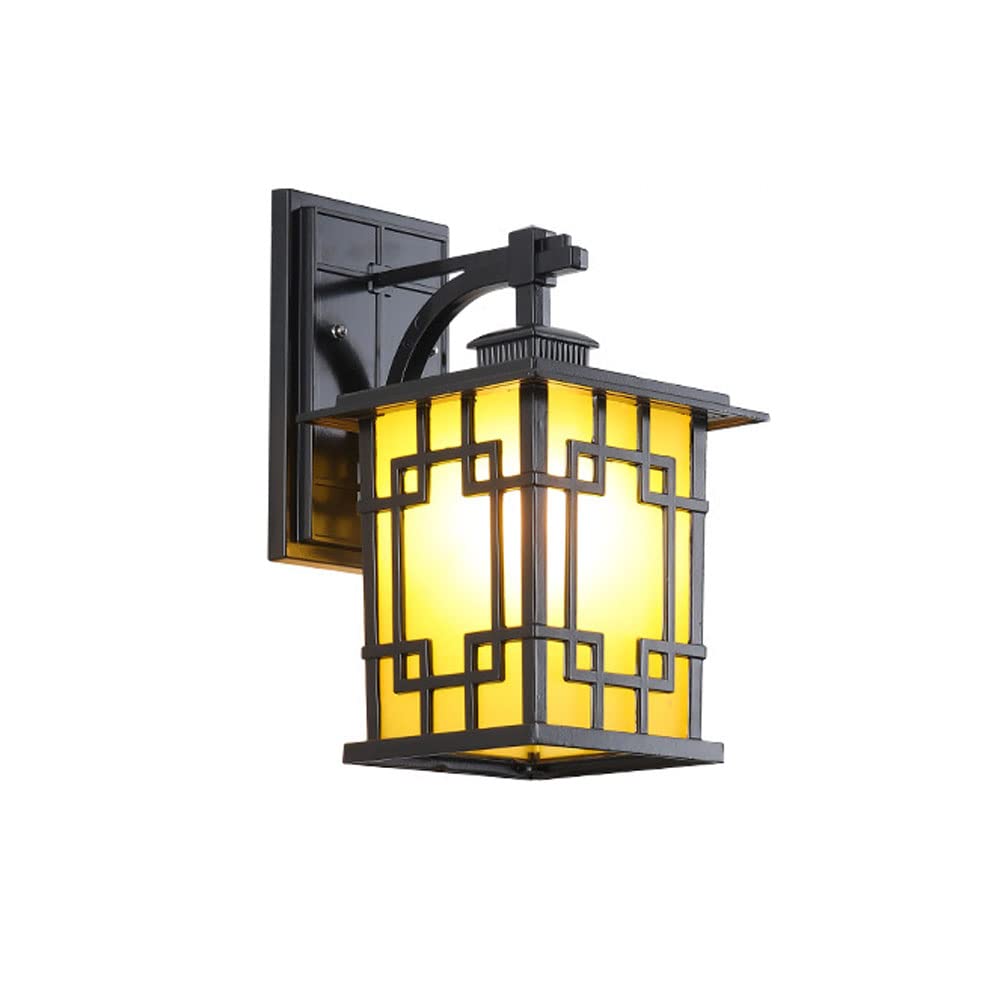 NHPJFDC E27 Vintage Outdoor Wall Sconces - IP65 Waterproof Aluminum Light Fixture for Patio, Porch, and Backyard Black/Bronze Finish(Black)
