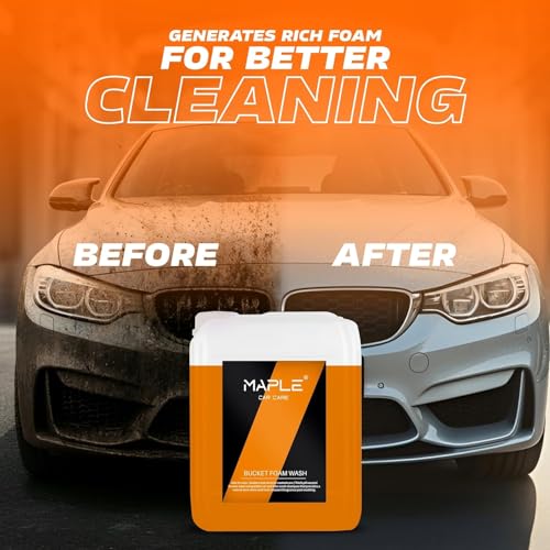Image of Maple Car Care Bucket Foam Wash Shampoo for Car 20L (5 x 4L Packs) | High Foaming, pH Neutral Car Shampoo| Ceramic Coating Safe Car Wash Shampoo | Deep Clean, Shine & Dirt Removal