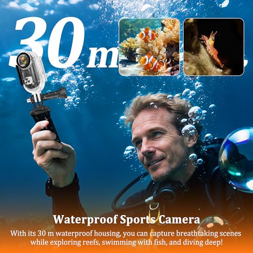 Image of Body Camera 4K, Mini Action Camera WiFi (32GB), Compact POV Cameras with Waterproof Case, Wearable Thumb Sports Snapcam,Small Bodycam for Vlogging Skiing Snowboarding Running Motorcycling Horse Riding