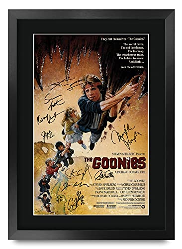 Affiche Les Goonies cadeau cinéma A3 encadré avec signatures pour les fans