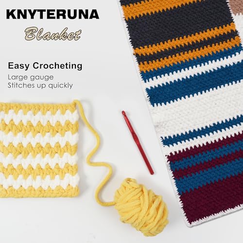 Image of #6 Super Bulky Blanket Yarn for Crocheting - 4 Skeins(Each 10.5oz /300g, 220yds /201m), Chunky Chenille Thick Plush Big Soft Yarn for Crocheting Knitting Blankets, Yellow