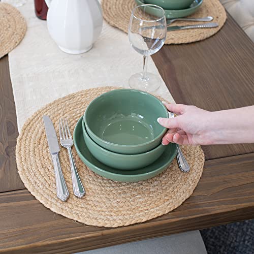 Elanze Designs Bistro Glossy Ceramic 7 inch Dinnerware Bowls Set of 4 - Perfect for Everyday uses from Pasta to Salad, Cereal to Ice cream, Ramen to Pho, Sage Green by Elanze Designs - Used condition - Image 6