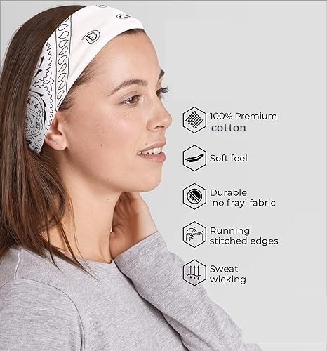 Image of SPIN CART Soft Breathable Cotton Paisley Bandana Handkerchief For Hair Head Bike For Men & Women