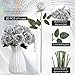 Hotop 20 Pcs Artificial Rose Flowers with Long Stem,Real Touch Silk Realistic Plastic Bouquet Roses Bulk for Home Decor Bridal Wedding Party Table Centerpieces Decorations (Silver)