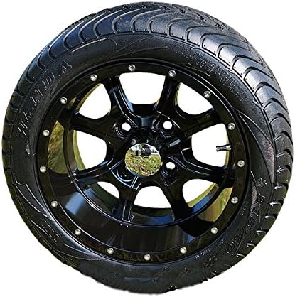 JZM 12" Machined & Black Night Stalker Golf Cart Wheel and Tire Combo-Set of 4