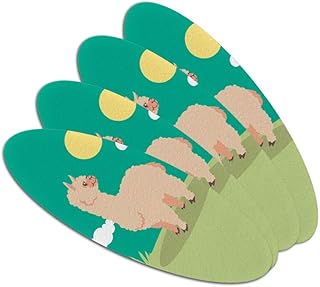 Cute and Fluffy Alpaca Double-Sided Oval Nail File Emery Board Set 4 Pack