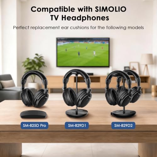 SIMOLIO Replacement Ear Cushions for TV Headphones with Soft Memory Foam image 5