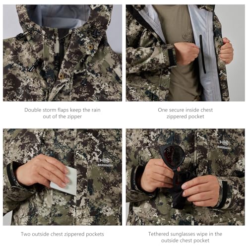 Image of BASSDASH Walker-LW Breathable Waterproof Fishing Hunting Wading Jackets with Silent Outer Fabric for Men Women