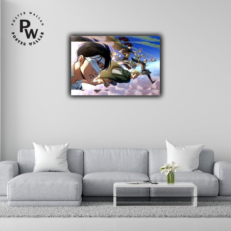 Image of POSTER WALLAH Attack On Titan Anime Poster for Home Office and Student Room Wall | Aesthetic Poster | Wall Decor ATCKONTTN01 (18X12 inch)