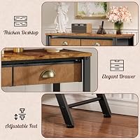 Console Entryway Table with 2 Drawers, 31.5" Height Sofa Table Behind Couch with 3 Tier Storage Shelves,Industrial TV Stand Accent Furniture for Hallway Corner Living Room Bedroom Entry Way Home Decor — image 9