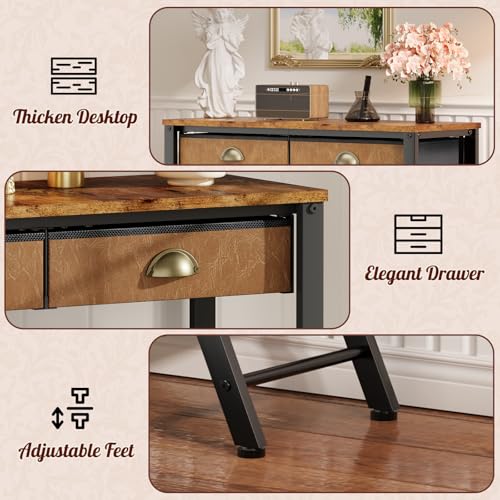Console Entryway Table with 2 Drawers, 31.5" Height Sofa Table Behind Couch with 3 Tier Storage Shelves,Industrial TV Stand Accent Furniture for Hallway Corner Living Room Bedroom Entry Way Home Decor — image 9