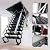 Ceiling Mount Attic Ladder, Retractable Attic Ladder Ceiling Pull Down System, 12 Steps Folding Loft Step with Armrests, Hidden Mount Attic Extension Stairs for Garage(Black, Step 12)