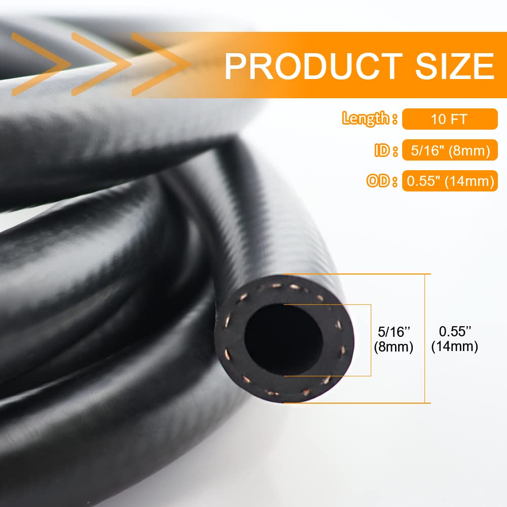 DMiotech 19mm(3/4") ID 27mm OD 10ft Fuel Line Hose Rubber Fuel System Engine Hose Black For Gas, Diesel, Fuel, Engine Oil, Hydraulic - View #12
