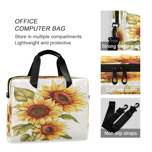 Bolso para laptop ALAZA con diseño girasol y correa ajustable miniatura 5